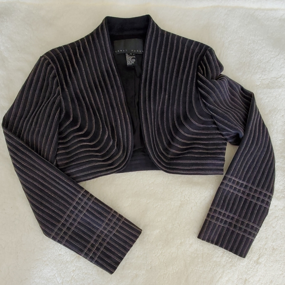 {Yansi Fugel} Cropped embroidered blazer